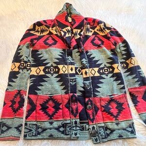 Ralph Lauren Denim & Supply Cardigan Aztec Navajo Southwestern Tribal XS S